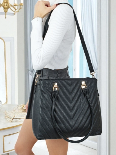 Dámská shopper kabelka z eko kůže s ražbou Corvella