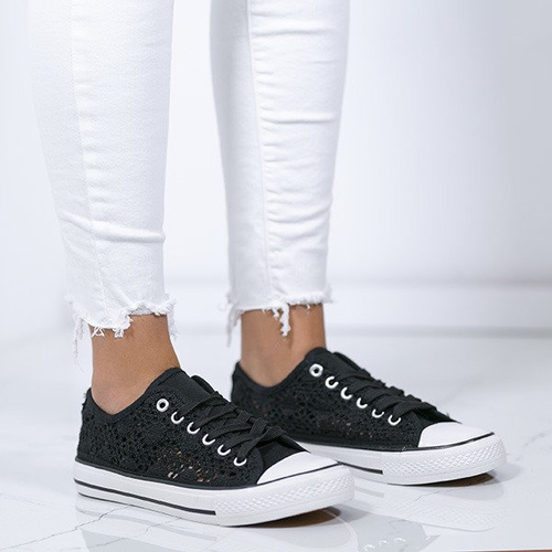 Чорні кросівки з мереживом Envine - Взуття