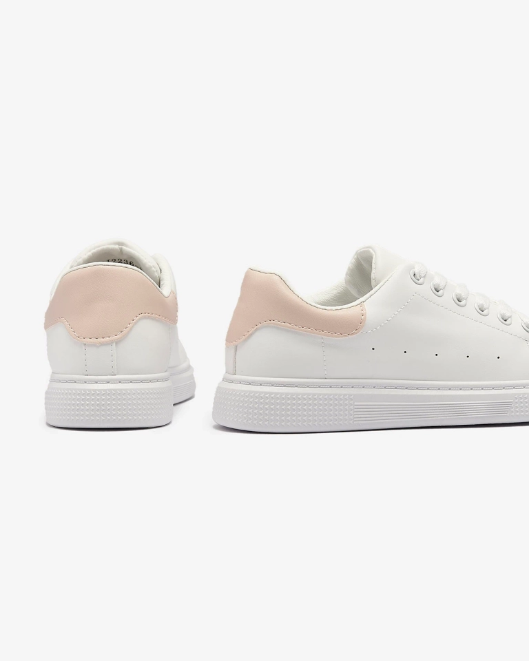 Bílé dámské sportovní tenisky s růžovou vložkou Asema- Obuv