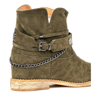 Zelené kovbojské boty na vnitřním klínku Salem - Obuv