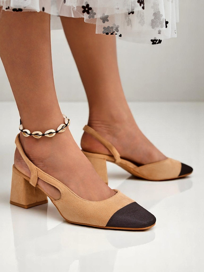 Royalfashion Жіночі туфлі-човники на низькому каблуці з декоративним носком Eleganzo