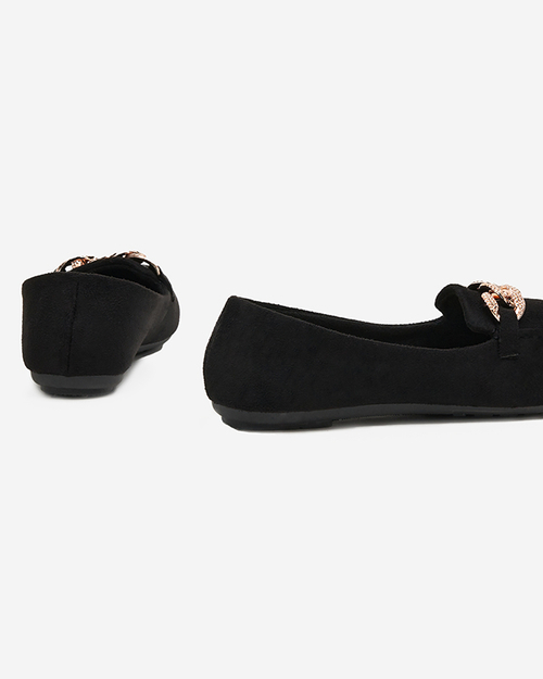 Чорні жіночі лофери з ланцюжком Osylia