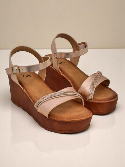 Royalfashion Жіночі сандалі на платформі з стразами та блискітками Aurora Glow