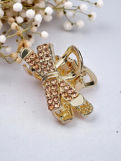 Royalfashion Sponka do vlasů se třpytivými kamínky Zlatá sponka