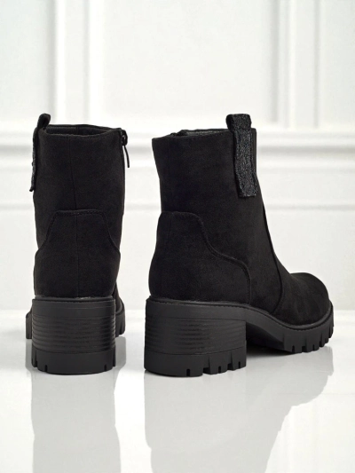 Dámské kotníkové boty eko semišové na sloupku Maelis