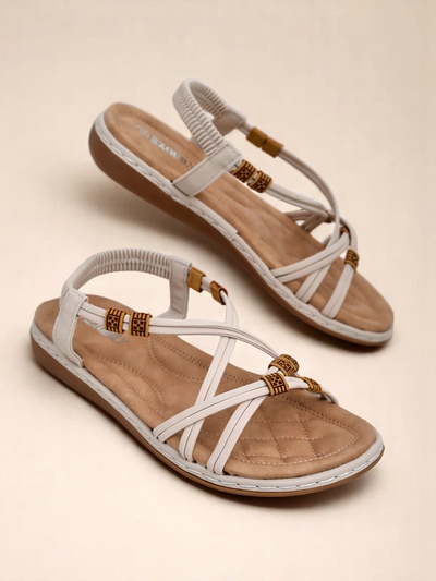 Dámské sandály Royalfashion Aelia béžové z ekologické kůže