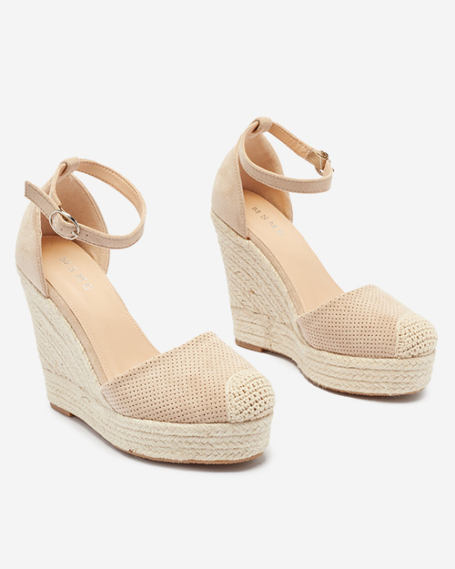 Royalfashion Бежеві жіночі босоніжки Meylasi на платформі