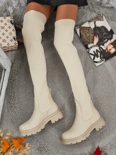 Dlouhé dámské nazouvací kozačky Orlina