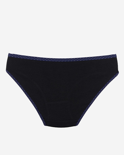 Чорні бавовняні жіночі трусики в крапки - Нижня білизна