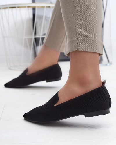 Dámské látkové baleríny v černé barvě Aqsak- Obuv
