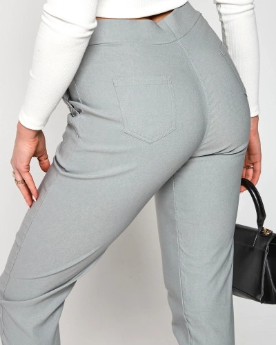 Світло-сірі жіночі лосини PLUS SIZE- Одяг