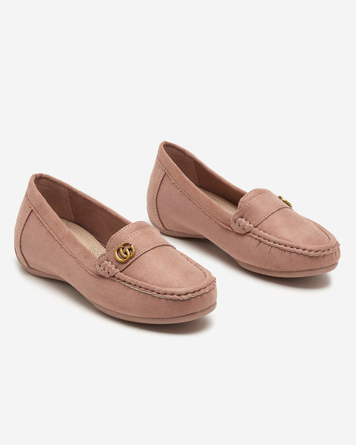 Темно-рожеві жіночі мокасини на низькій прихованій танкетці Lemira