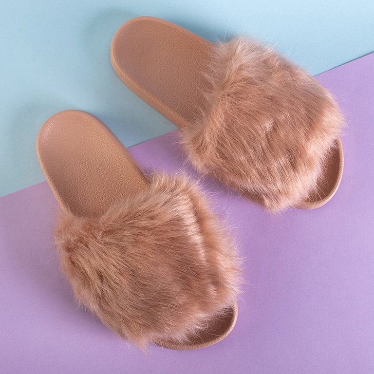 Dámské práškové pantofle s kožešinou Danita - Obuv