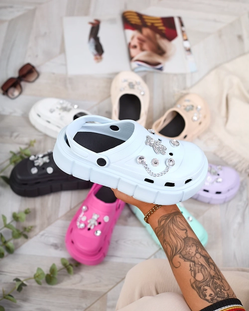 Сині жіночі гумові шльопанці Royalfashion Kooranza