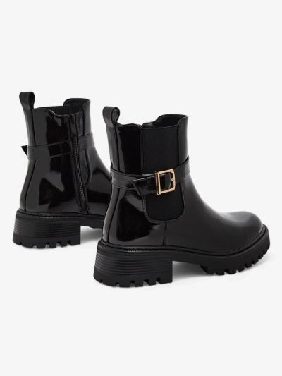 Lakované dámské kotníkové boty z eko kůže Calivi