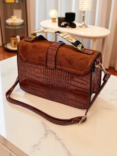 Aurelia Elegante Camel - Mini жіноча сумочка замшево-патентна Venezia Classico