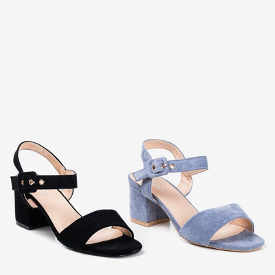 Světle modré dámské sandály na nízkém sloupku Saola - Obuv 1