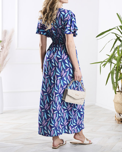 Cobalt Dámské dlouhé šaty s peřím - Oblečení