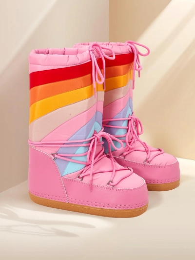 Жіноча взуття для снігу Royalfashion Чоботи з тканини, наповнені піною зсередини. Модель з зав'язками, з лацканом у верхній частині голіни. Ідеальний вибір для зимових стилізацій! 87654321 <p>ЧОБОТИ ДЛЯ ЖІНОК БЕЗ ПІДКЛАДКИ В