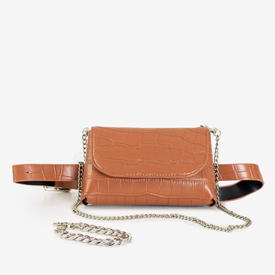 Hnědá taška z hadí kůže - Kabelky