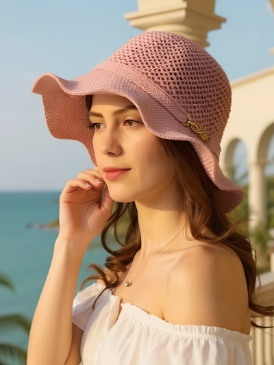 Royalfashion Жіночий капелюх із хвилястими краями Wave Breeze