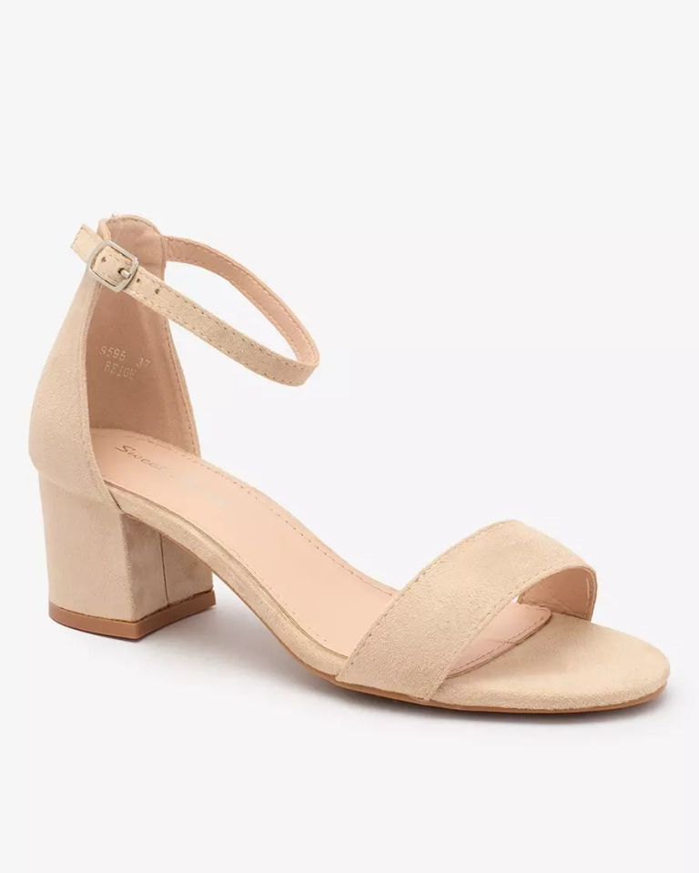 Royalfashion Béžové dámské sandály na nízkém jehlovém podpatku Mesteri