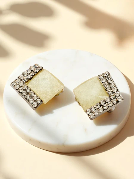 Royalfashion Dámské náušnice na klips s krystalem a zirkonem