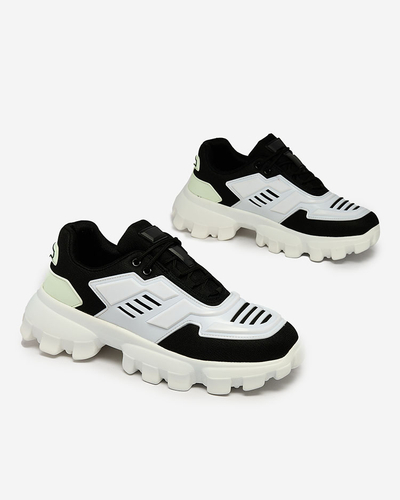 Royalfashion Біло-чорні тканинні спортивні кросівки для чоловіків Lamkim