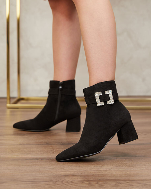 Royalfashion Чорні жіночі черевики на низькій шпильці Masemart