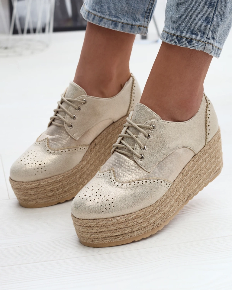 OUTLET Royalfashion Dámské zlaté polobotky na platformě Jacais