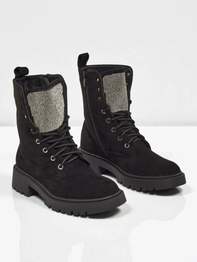 Eko semišové šněrovací dámské kotníkové boty Ferlyne