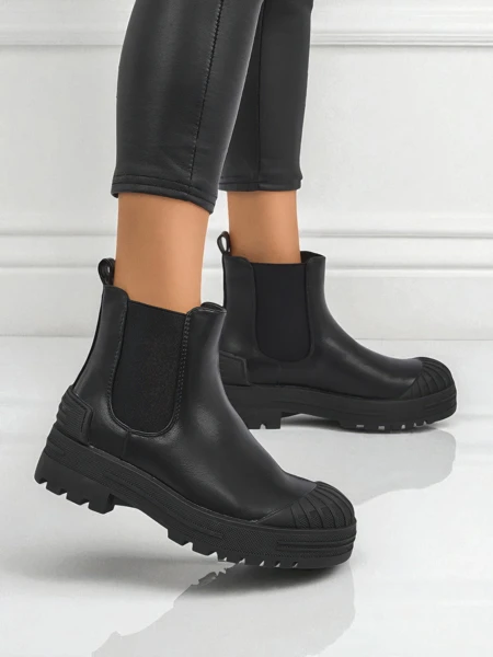 Kotníkové boty na platformě ze syntetické kůže Amber Veil