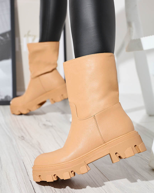 Коричневі жіночі чоботи з утепленням Mekira