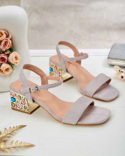 Royalfashion Dámské sandály na jehlici s krystaly Ohvare