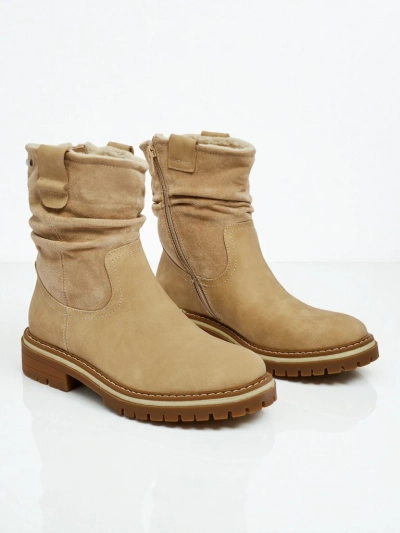 Vyšší dámské eko semišové kotníkové boty Liora