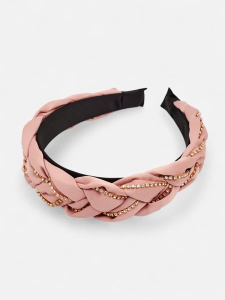 Royalfashion Čelenka do vlasů s pletením v copu zdobená zirkony