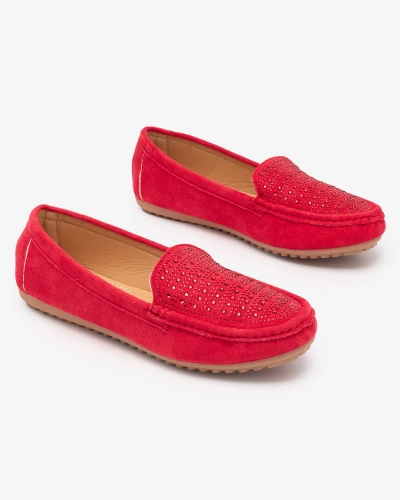Червоні жіночі мокасини з цирконами Bretika - Взуття