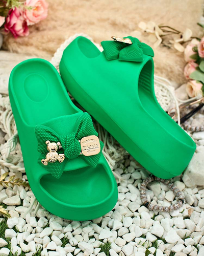 Royalfashion Dámské gumové žabky s ozdobnou mašlí Afeen
