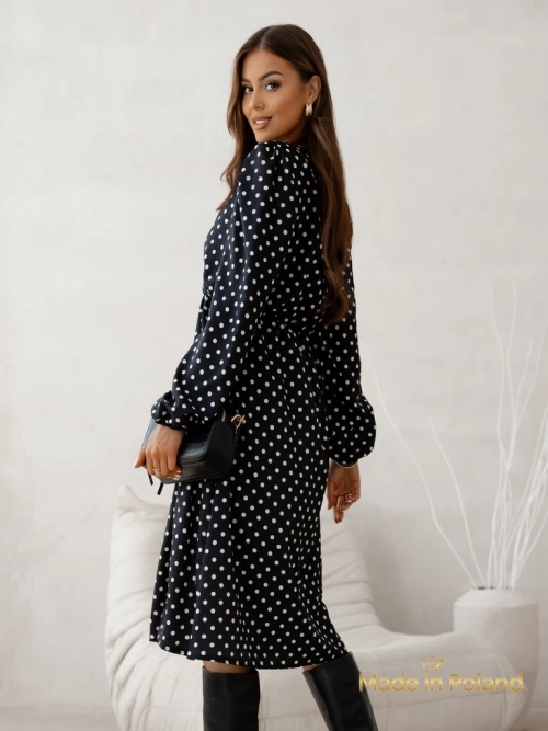 Жіноча сукня міді в горошок Midnight Bloom