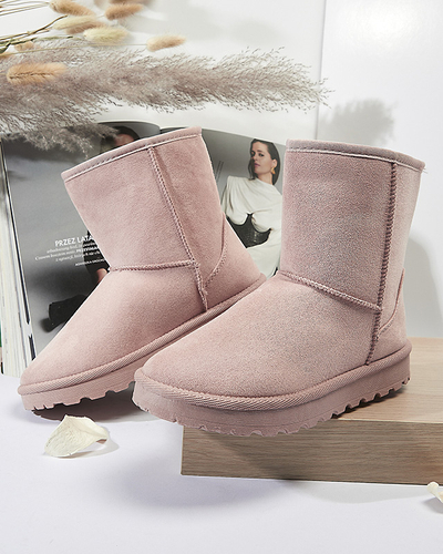 Dámské zateplené sněhule z ekokůže v růžové barvě Xetik - Obuv