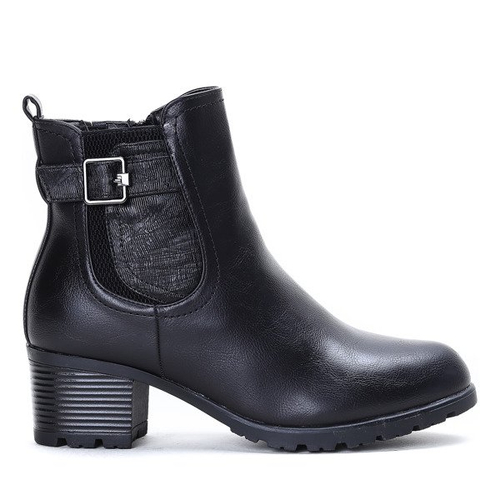 Czarne botki na słupku The Weekend - Obuwie