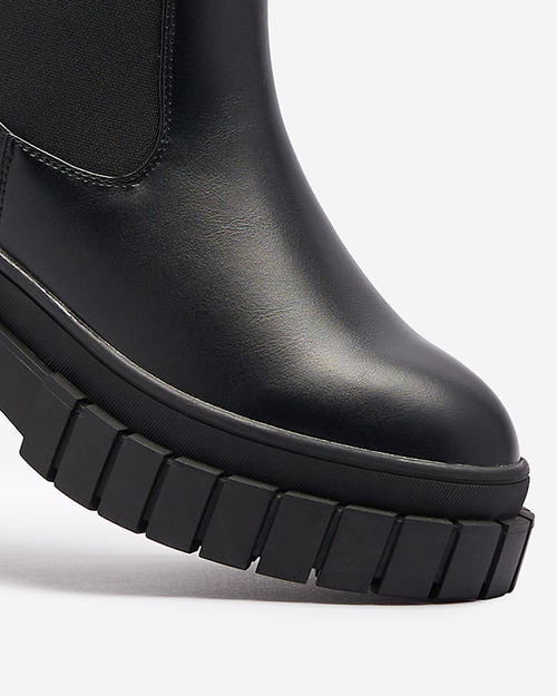 OUTLET Чорні жіночі черевики на товстій підошві Fazzati-Footwear