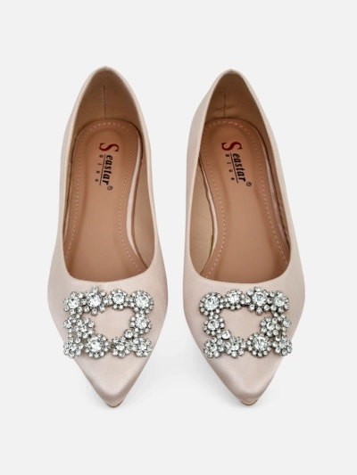 Royalfashion жіночі балетки а-ля сатин з декоративною пряжкою Legant