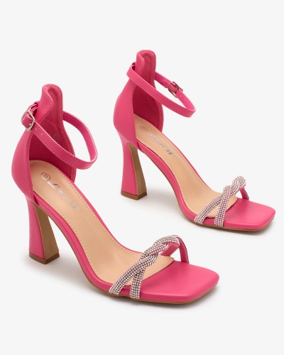 Royalfashion Fuchsiová Dámské sandály Sparkle Step se zirkony