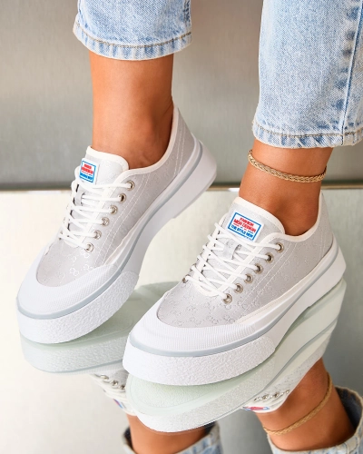 Royalfashion Світло-сірі жіночі кеди на платформі Ferriva