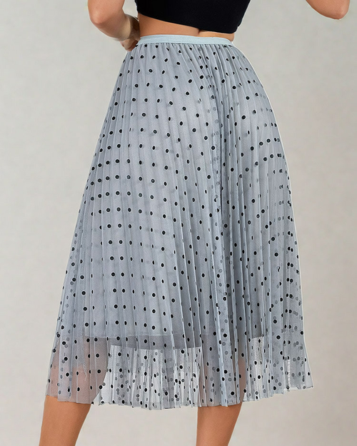 Royalfashion Жіноча двошарова спідниця міді в горошок