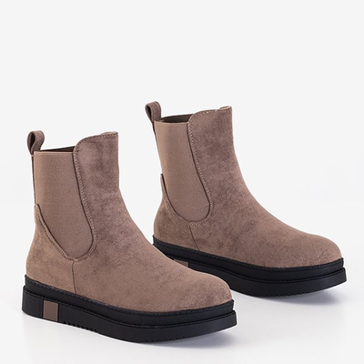 Коричневі жіночі черевики на платформі Mijagi - Взуття