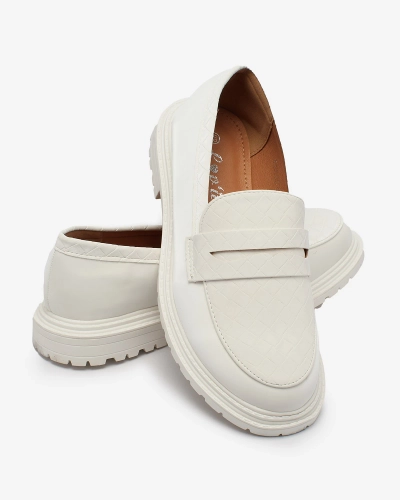 OUTLET OUTLET Royalfashion Білі жіночі мокасини з тисненням Tewneris