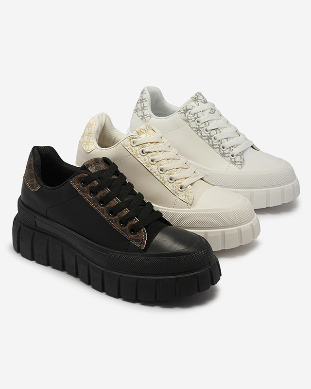 Ležérní dámská bílá sportovní obuv se vzorovanými vsadkami Leritic - Obuv