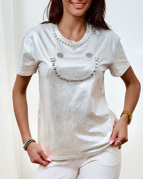 Жіноча футболка Royalfashion з цирконами